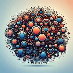 Poster - Interlocking Circles Overlapping circles in varying sizes and co