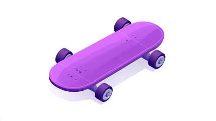 Poster - A purple skateboard viewed from above, showcasing its design and wheels.
