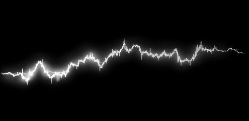 Aufkleber - A stylized waveform graphic on a black background, representing sound or data fluctuations.
