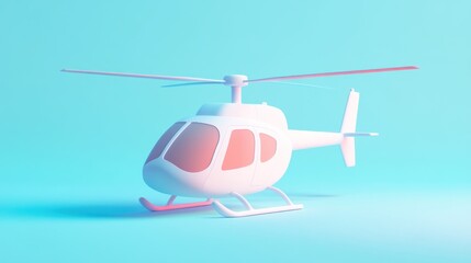Aufkleber - A stylized white helicopter against a soft blue background, emphasizing design and simplicity.
