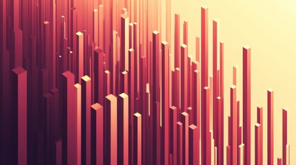 Poster - Abstract geometric design with vertical lines in warm colors.