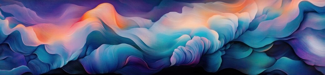 Aufkleber - A vibrant abstract composition of swirling colors resembling clouds at twilight.