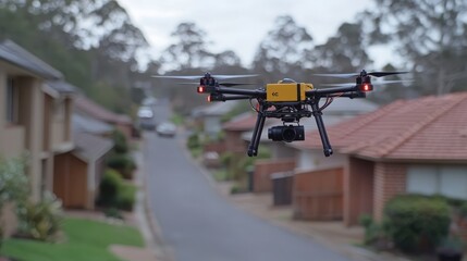 Poster - Drone delivery revolutionizes logistics transforming urban package transport in smart cities