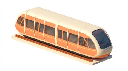 Poster - A stylized monorail train model designed for transportation purposes.
