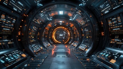 Poster - Harnessing the future exploring a futuristic data center filled with powerful servers