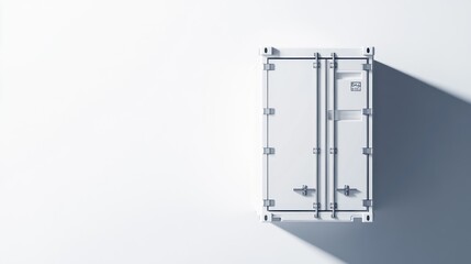 Poster - A minimalist shipping container viewed from above, emphasizing structure and design.