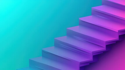 Aufkleber - A stylized staircase with a gradient background, emphasizing a modern and abstract design.