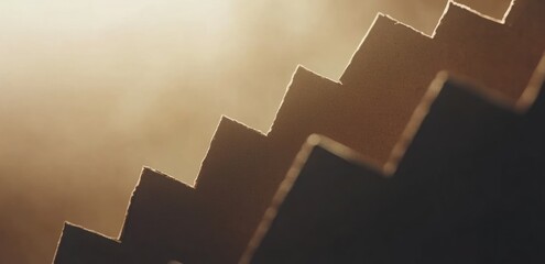 Poster - A close-up of stair steps illuminated by soft light, creating a dramatic and abstract effect.