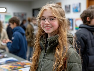 Poster - Collaborative student project showcase high school educational event creative space group perspective engaging teamwork for learning