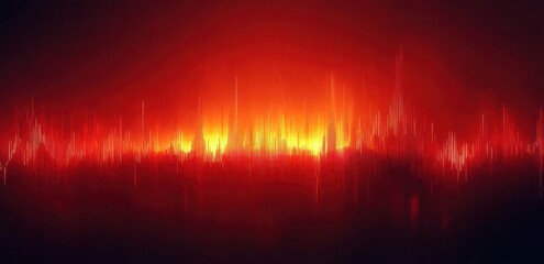 Poster - Abstract visual representation of sound waves with warm colors.