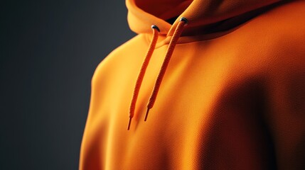 Poster - Close-up of an orange hoodie showcasing texture and details.
