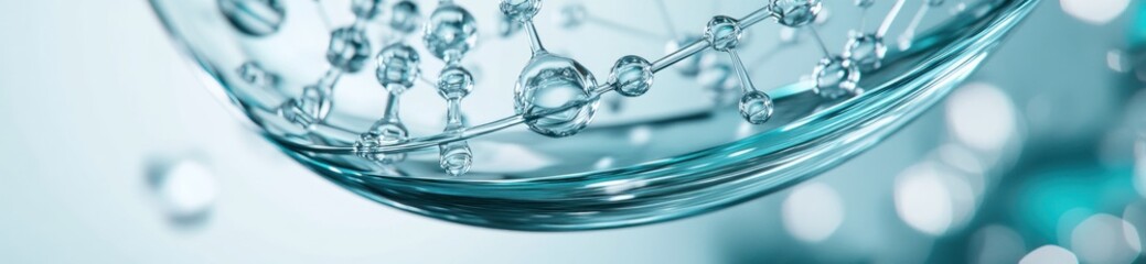 Aufkleber - A close-up of a petri dish with molecular structures, emphasizing scientific research.