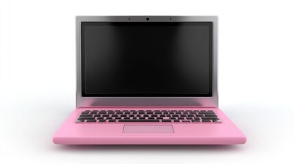 Aufkleber - A pink laptop with a blank screen, showcasing a modern and playful design.