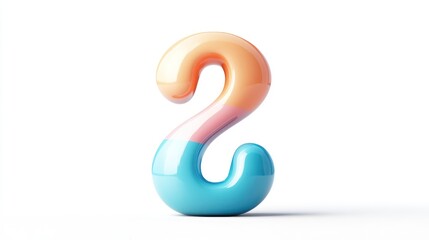 Poster - A colorful, glossy number two in a playful design, ideal for educational or decorative use.