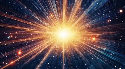 Wall Mural - Bright light rays emanating from a central point