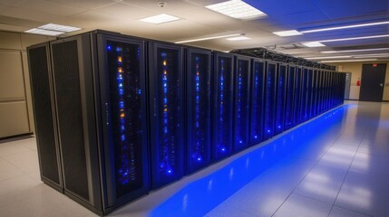 Poster - Illuminated Server Racks In Modern Data Center Room