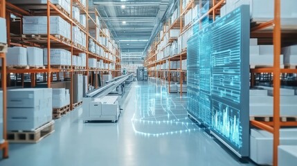 Poster - Modern Automated Warehouse Inventory Management System