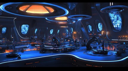 Poster - Futuristic Laboratory Interior with Advanced Technology
