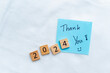 © M21Perfect - Thank you 2024 celebrating business achievements home office note minimalist inspirational gratitude perspective