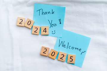 Aufkleber - New year transition home office motivational message cozy environment inspiring viewpoint business growth concept