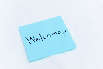 Poster - Welcoming gesture business office simple note minimalistic environment close-up view productivity enhancement
