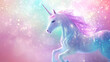 © Sadia - Magical unicorn galloping through a sparkling rainbow landscape at twilight