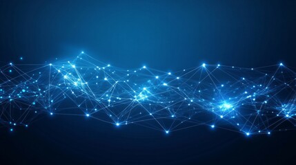 Poster - A blue line of dots with a blue background
