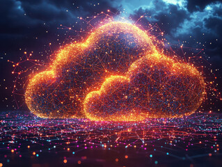 Poster - Visualizing the transformative power of cloud technology in a digital landscape a symbolic representation