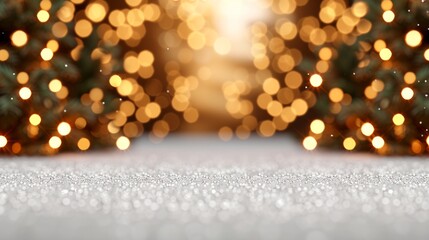 Wall Mural - Soft-focus holiday scene with glowing lights.