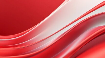 Poster - A red and white striped background with a red wave