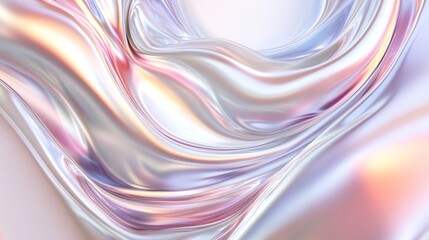 Aufkleber - A shiny, flowing piece of fabric with a rainbow of colors