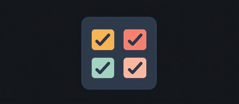 Simple glyph icon representing task organization.