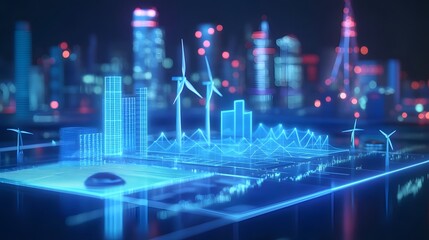 Aufkleber - A team collaborating on 3D digital dashboards tracking renewable energy integration, with 2D glowing annotations highlighting milestones. 4k resolution, Cinematic Scene