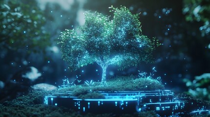Aufkleber - A shared online workspace where 3D glowing eco-friendly prototypes are developed alongside 2D glowing annotations. 4k resolution, Cinematic Scene