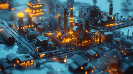 Aufkleber - A workshop presenting 3D glowing visuals of waste-to-energy projects with 2D glowing goals for scaling the technology. 4k resolution, Cinematic Scene