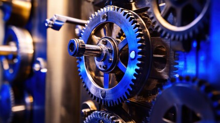 Poster - Intricate Metal Gears Interlocking In Complex Machinery