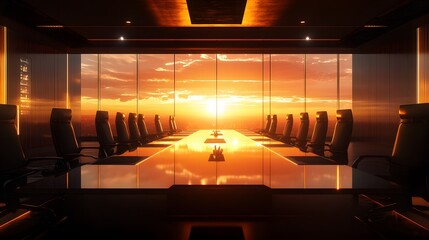 Poster - A tech-driven boardroom where 3D glowing strategic insights are analyzed alongside 2D task management visuals. 4k resolution, Cinematic Scene