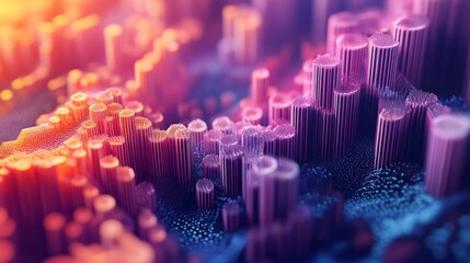 Poster - The image is a colorful, abstract representation of a cityscape