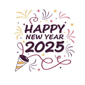 2025 abstract Happy New Year poster, background. Vector