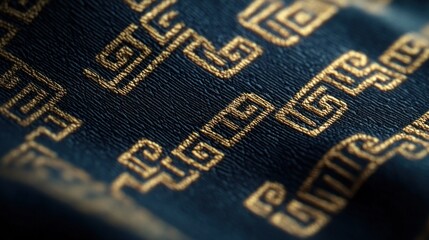 Poster - Detailed Close Up Of Gold Embroidered Fabric