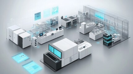 Poster - Modern Automated Industrial Printing Production Facility