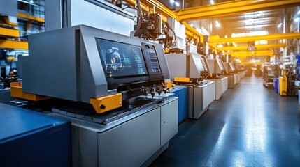 Poster - Automated Manufacturing Machines In Modern Factory