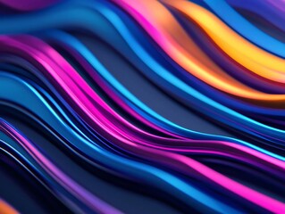 Poster - Vibrant waves of color swirl together, creating a dynamic abstract pattern that captivates the eye.