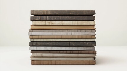 Poster - A Stack Of Old Books In Various Shades Of Brown