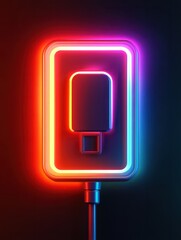 Aufkleber - charger neon icon. Elements of internet things set. Simple icon for websites, web design, mobile app, info graphics