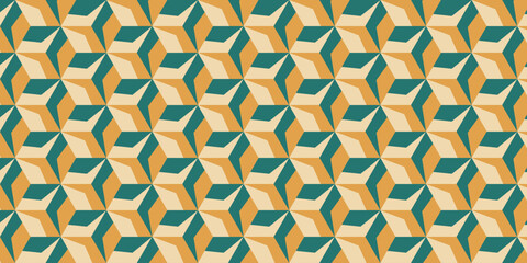 Fototapete - Abstract hexagons, hexagon pattern background, seamless hexagon pattern, in vintage colors.