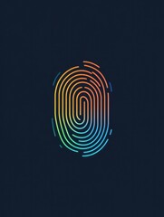 Poster - Fingerprint multi color style icon. Simple thin line, outline of internet things icons for ui and ux, website or mobile application
