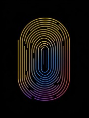 Poster - Fingerprint multi color style icon. Simple thin line, outline of internet things icons for ui and ux, website or mobile application