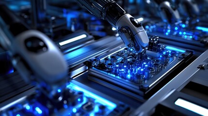 Poster - Robotic Arm Assembling Electronic Components on Conveyor Belt