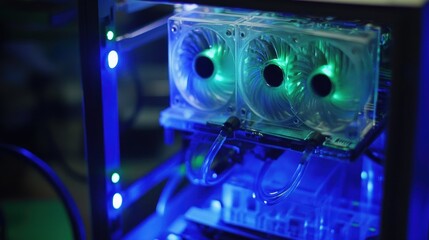 Aufkleber - Illuminated Computer Components With Cooling System